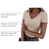 image:imageANRABESS Short Sleeve Tops for Women V Neck Ribbed Knit Basic Tee ShirtsBeige