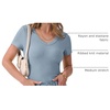 image:imageANRABESS Short Sleeve Tops for Women V Neck Ribbed Knit Basic Tee ShirtsLight Blue