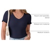 image:imageANRABESS Short Sleeve Tops for Women V Neck Ribbed Knit Basic Tee ShirtsNavy Blue