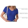 image:imageANRABESS Short Sleeve Tops for Women V Neck Ribbed Knit Basic Tee ShirtsRoyal Blue