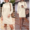 image:imageANRABESS Sweater Dress for Women Fall Oversized Mock Neck Long Sleeve DressApricot