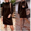 image:imageANRABESS Sweater Dress for Women Fall Oversized Mock Neck Long Sleeve DressDark Coffee