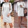 image:imageANRABESS Sweater Dress for Women Fall Oversized Mock Neck Long Sleeve DressLight Grey