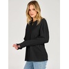 image:imageANRABESS Women Extra Soft Long Sleeve Shirts Oversized Thermal Fleece TopsBlack