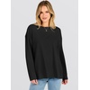 image:imageANRABESS Women Extra Soft Long Sleeve Shirts Oversized Thermal Fleece TopsBlack