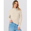 image:imageANRABESS Women Long Sleeve Mock Neck Shirts Fall Ruched Fitted Thermal TopsBeige