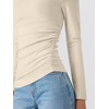 image:imageANRABESS Women Long Sleeve Mock Neck Shirts Fall Ruched Fitted Thermal TopsBeige