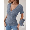 image:imageANRABESS Women Short Sleeve V Neck ShirtsBlue