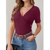 image:imageANRABESS Women Short Sleeve V Neck ShirtsBurgundy