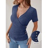 image:imageANRABESS Women Short Sleeve V Neck ShirtsDark Blue