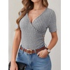 image:imageANRABESS Women Short Sleeve V Neck ShirtsGrey