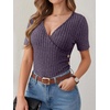image:imageANRABESS Women Short Sleeve V Neck ShirtsPurple