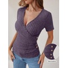 image:imageANRABESS Women Short Sleeve V Neck ShirtsPurple