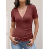 image:imageANRABESS Women Short Sleeve V Neck ShirtsRust Orange