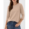 image:imageANRABESS Womens 34 Sleeve Top Wrinkle Free Summer Fall Casual T ShirtsAlmond