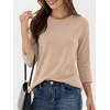 image:imageANRABESS Womens 34 Sleeve Top Wrinkle Free Summer Fall Casual T ShirtsAlmond