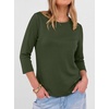 image:imageANRABESS Womens 34 Sleeve Top Wrinkle Free Summer Fall Casual T ShirtsArmy Green