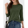 image:imageANRABESS Womens 34 Sleeve Top Wrinkle Free Summer Fall Casual T ShirtsArmy Green