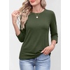image:imageANRABESS Womens 34 Sleeve Top Wrinkle Free Summer Fall Casual T ShirtsArmy Green