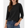 image:imageANRABESS Womens 34 Sleeve Top Wrinkle Free Summer Fall Casual T ShirtsBlack