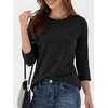 image:imageANRABESS Womens 34 Sleeve Top Wrinkle Free Summer Fall Casual T ShirtsBlack