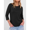 image:imageANRABESS Womens 34 Sleeve Top Wrinkle Free Summer Fall Casual T ShirtsBlack