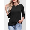 image:imageANRABESS Womens 34 Sleeve Top Wrinkle Free Summer Fall Casual T ShirtsBlack