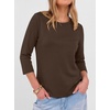 image:imageANRABESS Womens 34 Sleeve Top Wrinkle Free Summer Fall Casual T ShirtsBrown