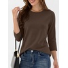 image:imageANRABESS Womens 34 Sleeve Top Wrinkle Free Summer Fall Casual T ShirtsBrown