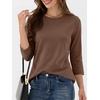 image:imageANRABESS Womens 34 Sleeve Top Wrinkle Free Summer Fall Casual T ShirtsCoffee