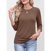 image:imageANRABESS Womens 34 Sleeve Top Wrinkle Free Summer Fall Casual T ShirtsCoffee