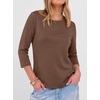 image:imageANRABESS Womens 34 Sleeve Top Wrinkle Free Summer Fall Casual T ShirtsCoffee