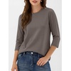 image:imageANRABESS Womens 34 Sleeve Top Wrinkle Free Summer Fall Casual T ShirtsCoffee Grey