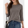 image:imageANRABESS Womens 34 Sleeve Top Wrinkle Free Summer Fall Casual T ShirtsCoffee Grey