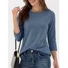 image:imageANRABESS Womens 34 Sleeve Top Wrinkle Free Summer Fall Casual T ShirtsGrey Blue