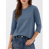 image:imageANRABESS Womens 34 Sleeve Top Wrinkle Free Summer Fall Casual T ShirtsGrey Blue