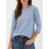 image:imageANRABESS Womens 34 Sleeve Top Wrinkle Free Summer Fall Casual T ShirtsLight Blue
