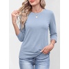 image:imageANRABESS Womens 34 Sleeve Top Wrinkle Free Summer Fall Casual T ShirtsLight Blue