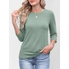 image:imageANRABESS Womens 34 Sleeve Top Wrinkle Free Summer Fall Casual T ShirtsLight Green