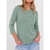 image:imageANRABESS Womens 34 Sleeve Top Wrinkle Free Summer Fall Casual T ShirtsLight Green