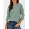 image:imageANRABESS Womens 34 Sleeve Top Wrinkle Free Summer Fall Casual T ShirtsLight Green