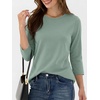 image:imageANRABESS Womens 34 Sleeve Top Wrinkle Free Summer Fall Casual T ShirtsLight Green