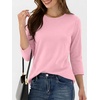image:imageANRABESS Womens 34 Sleeve Top Wrinkle Free Summer Fall Casual T ShirtsPink