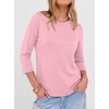 image:imageANRABESS Womens 34 Sleeve Top Wrinkle Free Summer Fall Casual T ShirtsPink