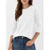 image:imageANRABESS Womens 34 Sleeve Top Wrinkle Free Summer Fall Casual T ShirtsWhite