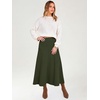 image:imageANRABESS Womens A Line High Waist Fall Midi SkirtArmy Green
