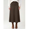 image:imageANRABESS Womens A Line High Waist Fall Midi SkirtBrown