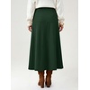 image:imageANRABESS Womens A Line High Waist Fall Midi SkirtDeep Green