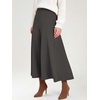 image:imageANRABESS Womens A Line High Waist Fall Midi SkirtDeep Grey