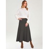 image:imageANRABESS Womens A Line High Waist Fall Midi SkirtDeep Grey